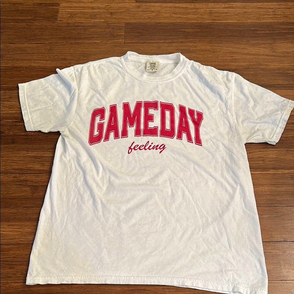 Riffraff Comfort Colors “Gameday Feeling” White T-Shirt Sz L